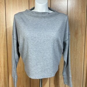 Paper Crane Gray Ribbed Knit Top SZ - M